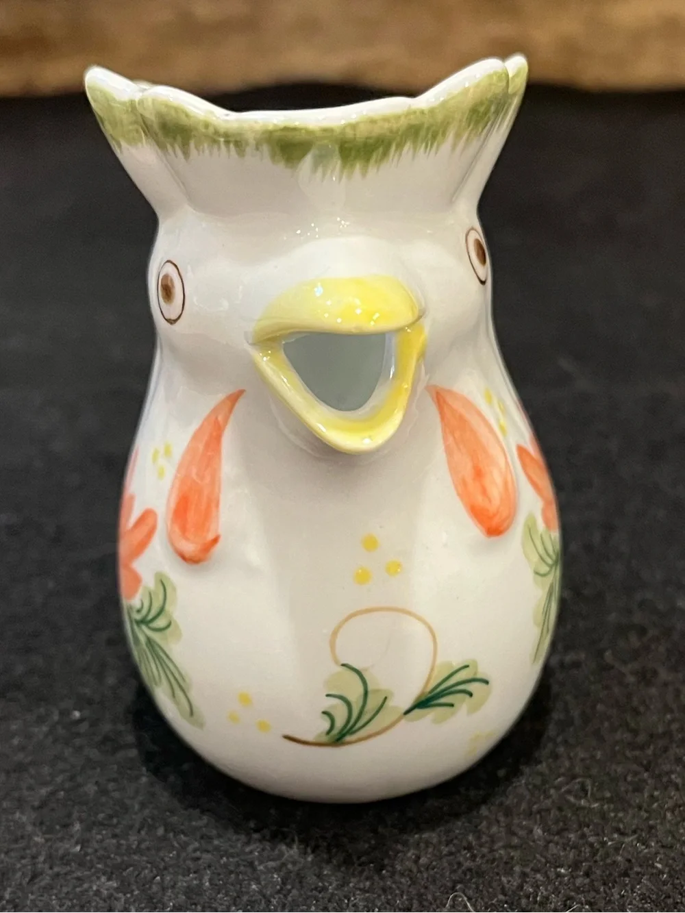 Hand-Painted Floral Porcelain Mini Rooster Creamer - Vase by Andrea by Sadek